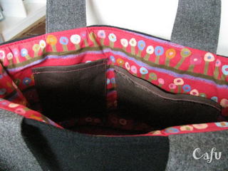 福岡の雑貨屋Cafu（カフー）：黒フラノのバッグ